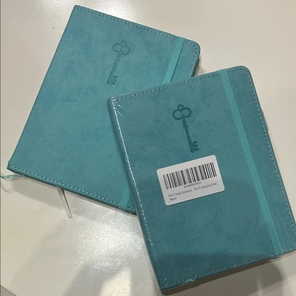 Teal Journal with Key Embossment - For Password Protection & Notes - Picture 1 of 3